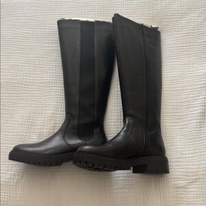 INC Leather Tall Lugged Sole Knee-Hight Boots Size 7 M